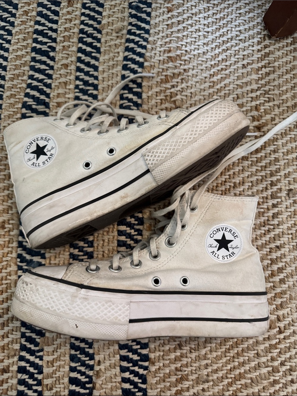 Converse High Top Sneakers - White with Black Trim